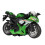 Simulations-Motorrad Modell Grün Maßstab 1:14 11