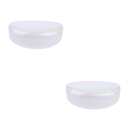 2Pcs Durable Hard Shell Eyeglasses Holder Metal PU White Storage Case 2
