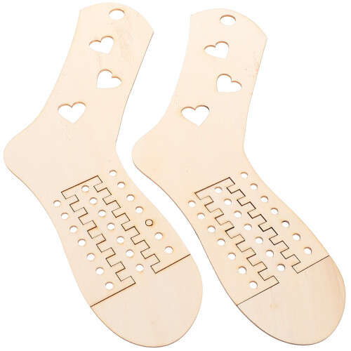 8Stk Holz Sock Blocker Strickform Für DIY Socken Hellgelb 1