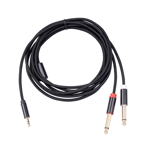 2Pièces Câble Audio Blindé Noir Aluminium Pour Guitare Électrique