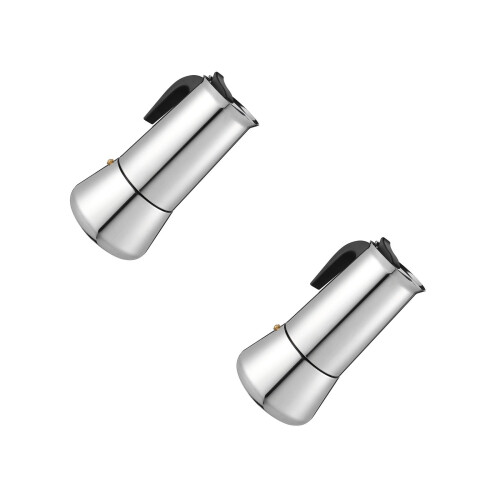 2Pcs Stainless Steel Coffee Pot Assorted Color Espresso Maker 2