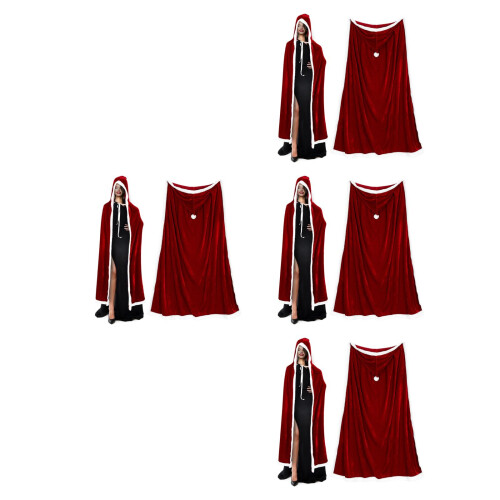 4Pièces Costume Cape Velours À 2