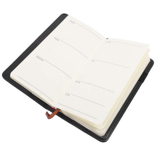 4Pcs Black PU Daily Planner Notepad Office Organizer Journal 2