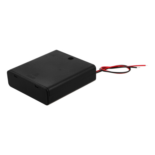 2Pcs 6V Aa Battery Holder Plastic Box with Wire Cover for DIY Projects