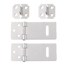 4Sets Silver Stainless Steel Sliding Door Lock Hasp Anti-Theft Latch