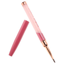 2Pcs Multi Color Plastic Nail Art Brushes with Caps for Women Manicure