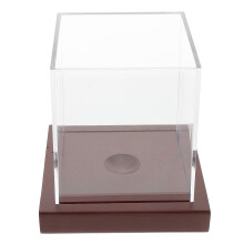3Stk Baseball Vitrinen Mit Holzsockel Acrylbox Zur Aufbewahrung