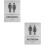 2Stk Waschraum-Schild Aus , Symbole, Silberfarben 6