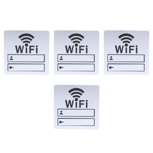 4Stk WiFi Passwort Schild Wandaufkleber 2