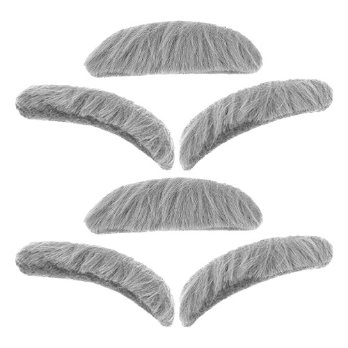 8Sets Weiche Graue Fake Bärte Schnäuzer Für Erwachsene Cosplay 1