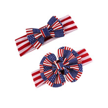 4Pcs Patriotic Girl Hair Bands Bowknot Headbands for Kids Multi Color
