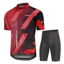 Camiseta de ciclismo para hombres y pantalones cortos, secado rápido, rojo, S-2XL