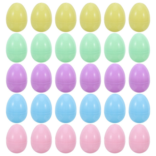 30Pcs Plastic Fillable Easter Eggs Assorted Colors Large DIY Egg Hunt