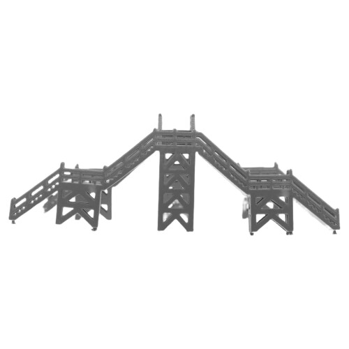 4Pièces Décor Passerelle Miniature Grise Pour Maquette Train Bricolage 1