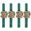 4Pièces Bracelets Slap Poignet Vert Clair Faciles À 4