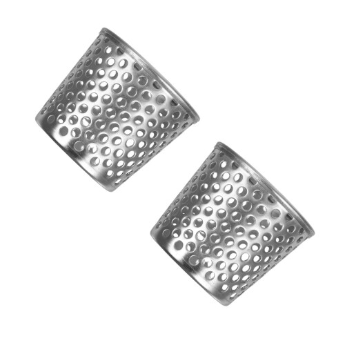 2Pièces Grille D’évacuation Inox Pour Tuyau Conique Argenté Robuste 1