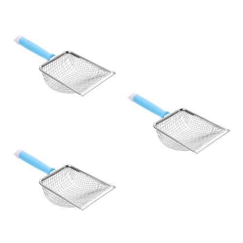 3Pièces Pelle Litière Chat Maillage Acier Portable 2