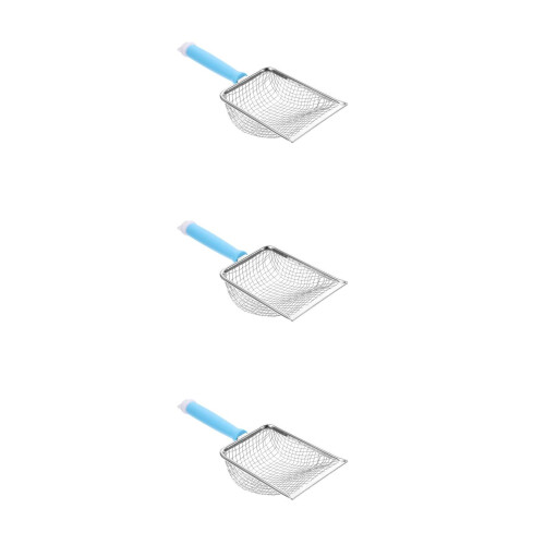3Pièces Pelle Litière Chat Maillage Acier Portable 1