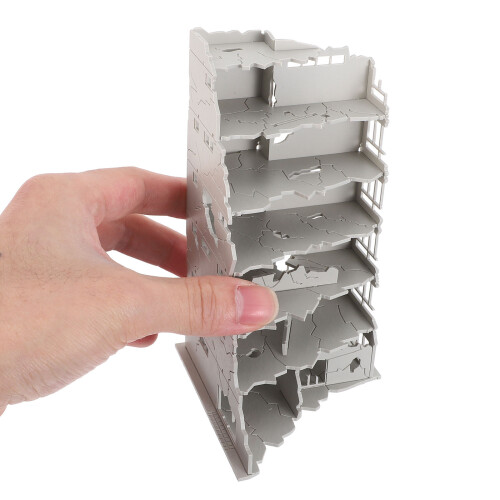 Bâtiment Endommagé Plastique Gris Pour Table De Sable 1