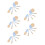 5Sets Travel-Friendly Mini Makeup Brush Kit Sky-Blue Cosmetic Tools 7