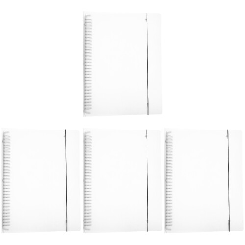 4Pièces Couvre-Agenda Transparent PP Robuste Pour Cahiers Et 2