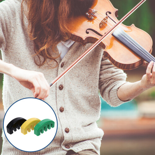 3Pièces Sourdine Violon Caoutchouc Colorée 5 Branches Silence Pratique 1