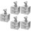 5Pcs Silver Baby Teeth Storage Box with Bear Design 2-Drawer Keepsake 6