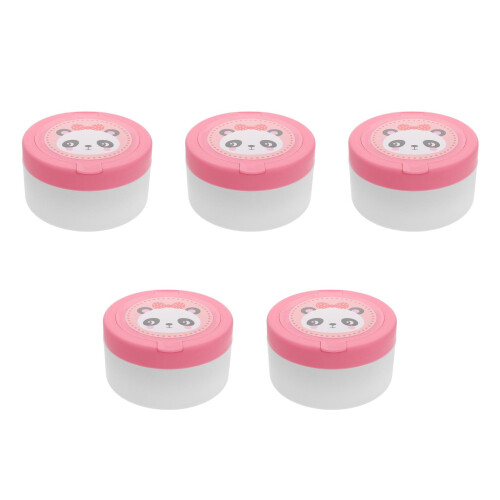 5Pcs Pink Puff Container Soft Plush for and Body Care 2