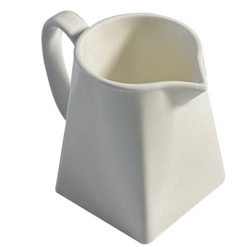 3Pcs Elegant White Ceramic Milk Creamer Pitchers for Coffee Tea