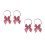 4Pcs Comfortable Pink Bow Tie for Graduation Adjustable Neck Strap 5