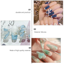 15Pcs Silicone Nail Molds DIY 3D Bowknot Heart Shapes Assorted Colors