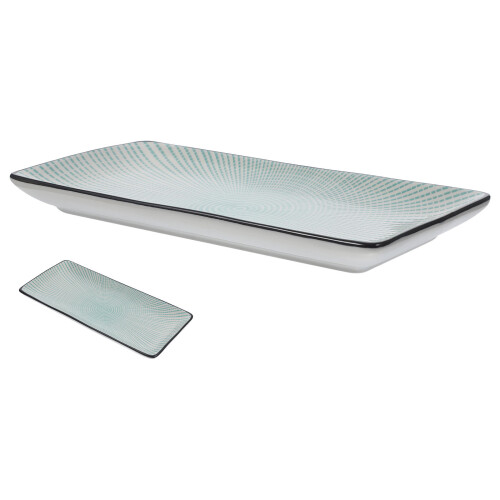 2Stk Blaue Sushi Platte Keramik Serviertablett 1