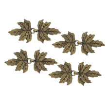 12Pairs Maple Leaf Alloy Coat Clasps Coffee Retro Cardigan Shawl Clips