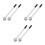 6Pcs Silver Window Push Rod Tool for High Windows and Curtain Control 6