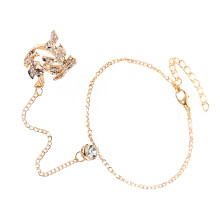2Stk Damen Handkette Mit Goldenem Alloy Fingerring Für Festliche Deko