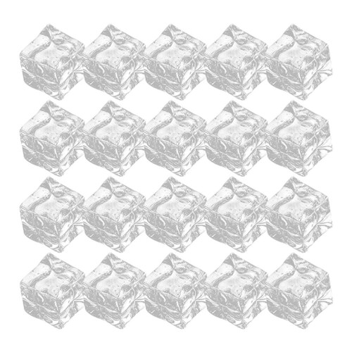 100Stk Wiederverwendbare Acryl Fake Eiswürfel Transparent