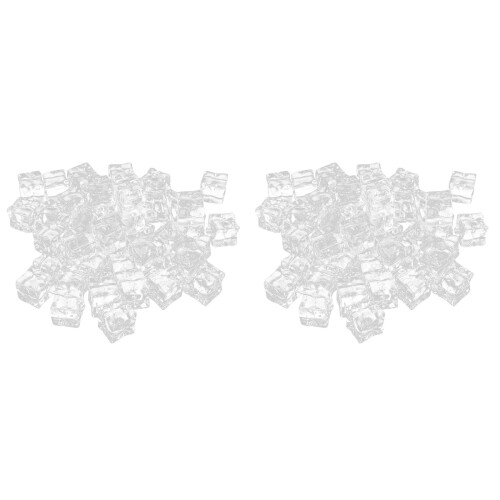 100Stk Wiederverwendbare Acryl Fake Eiswürfel Transparent 2