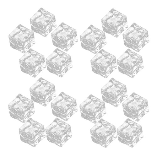100Stk Wiederverwendbare Acryl Fake Eiswürfel Transparent 1