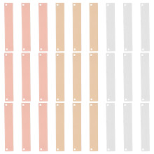 30Pièces Blanks Cuivre Rectangulaires Lisses Pour Porte-Clés