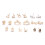 18Paires Boucles D'oreilles Dorées Cœur Étoile Simple 5