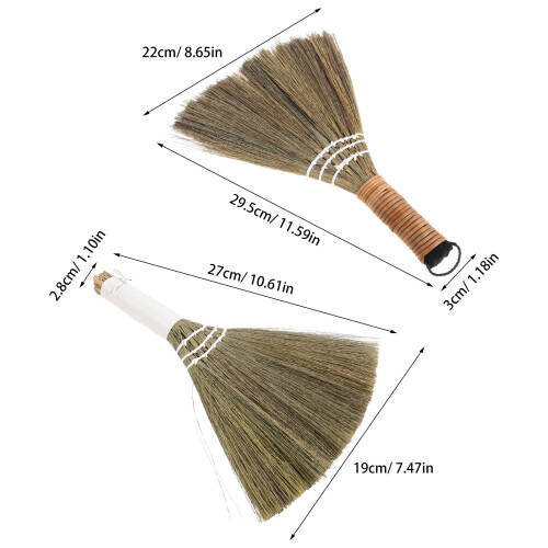 2Pièces Balais En Douce Marron Pour Balayage Intérieur Patio 2