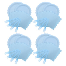 5Sets Sky-Blue Paper Plates and Napkins Set for Cake Appetizers Party