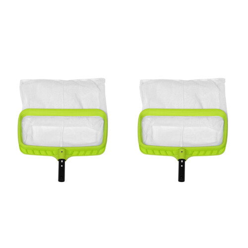 2Pcs Durable Light Green Pool Leaf Skimmer Net with Quick Drainage 2