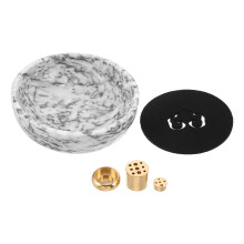 Decorative White Marble Sage Holder and Ash Catcher for Home