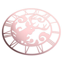 10Pcs Rose Gold Acrylic Mirror Wall Clock Stickers with Deer Design