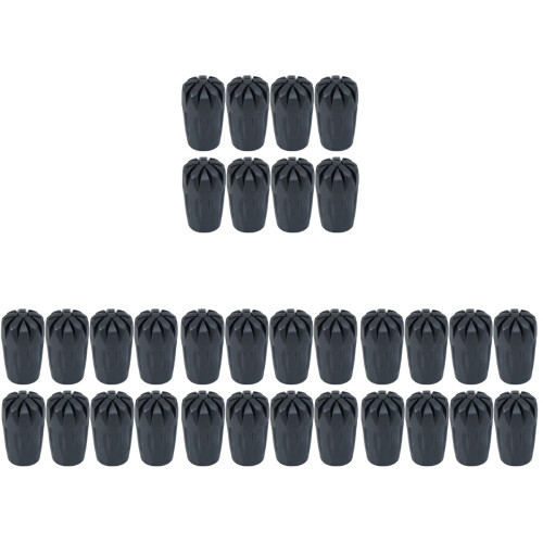 32Pcs Black Rubber Crutch Foot Covers Wear-Resistant Hiking Pole Tips 1