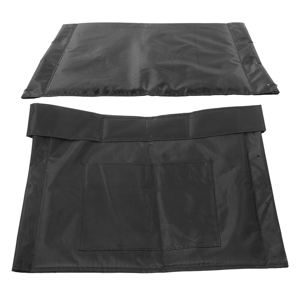 Inoomp Black 3Sets Removable Oxford Cloth Wheelchair Backrest And Seat Pad