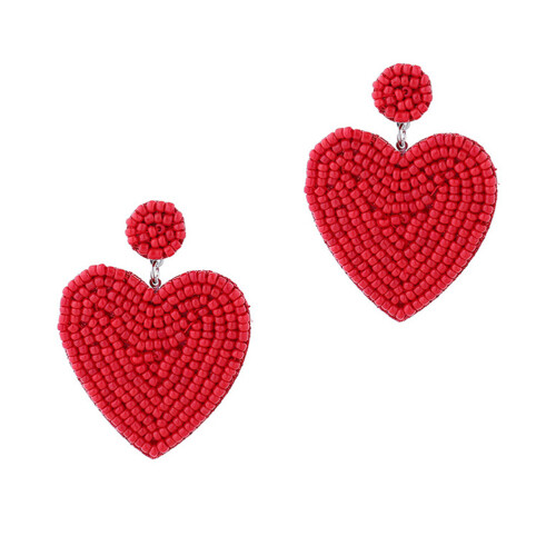 2Paires Boucles D'oreilles Cœur Perles Pour Élégante