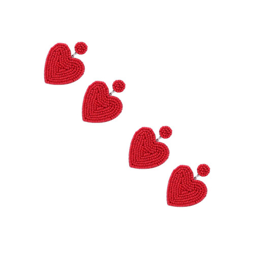 2Paires Boucles D'oreilles Cœur Perles Pour Élégante 2