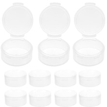 40Pcs White Round PP Plastic Storage Boxes with Transparent Cover